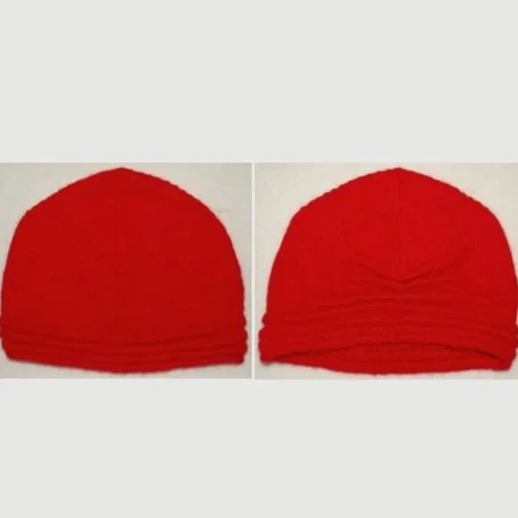 NEW Handmade Bright Red Cap, Women Size OS - Picture 2 of 12
